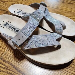 Like New Mephisto Helen Diamonds Sandals Sparkly Size EU 38 US 8
